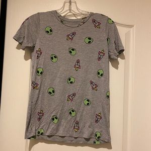 Mighty Fine Alien and Spaceship Tshirt